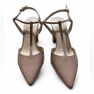 Nine West blush pointed toe 3” heel with an ankle strap size 9 NEW